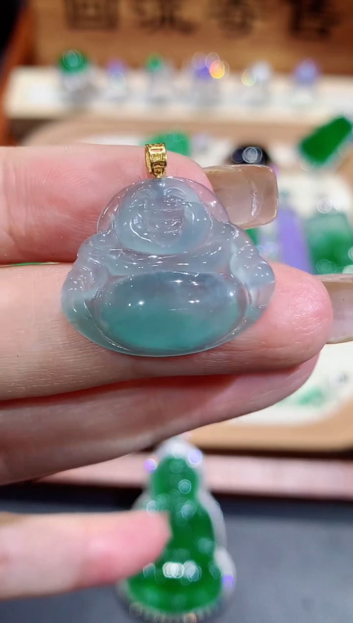 翡翠18K金镶嵌颈饰多人多样性随机发货1件