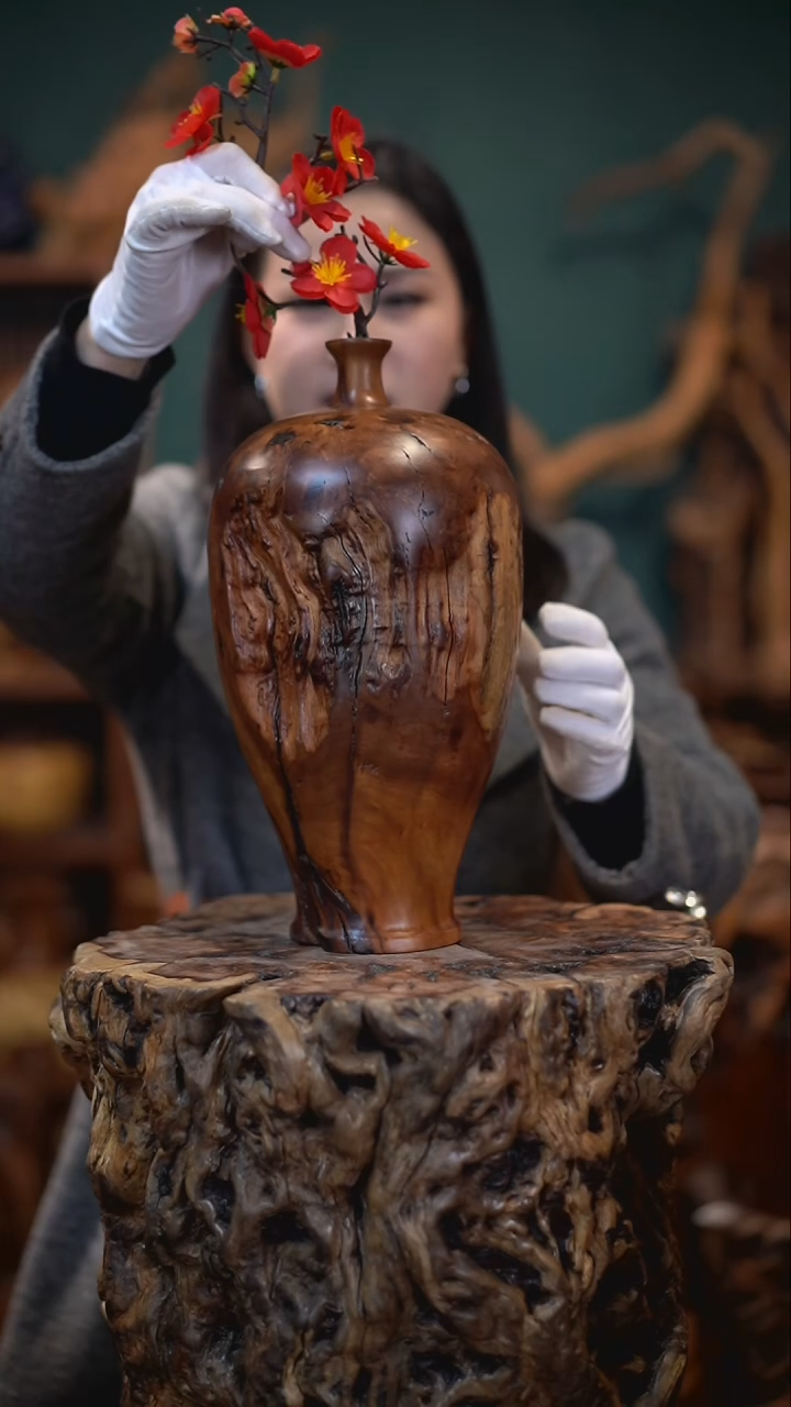 【闪购商品】枣木雷击枣木大梅瓶