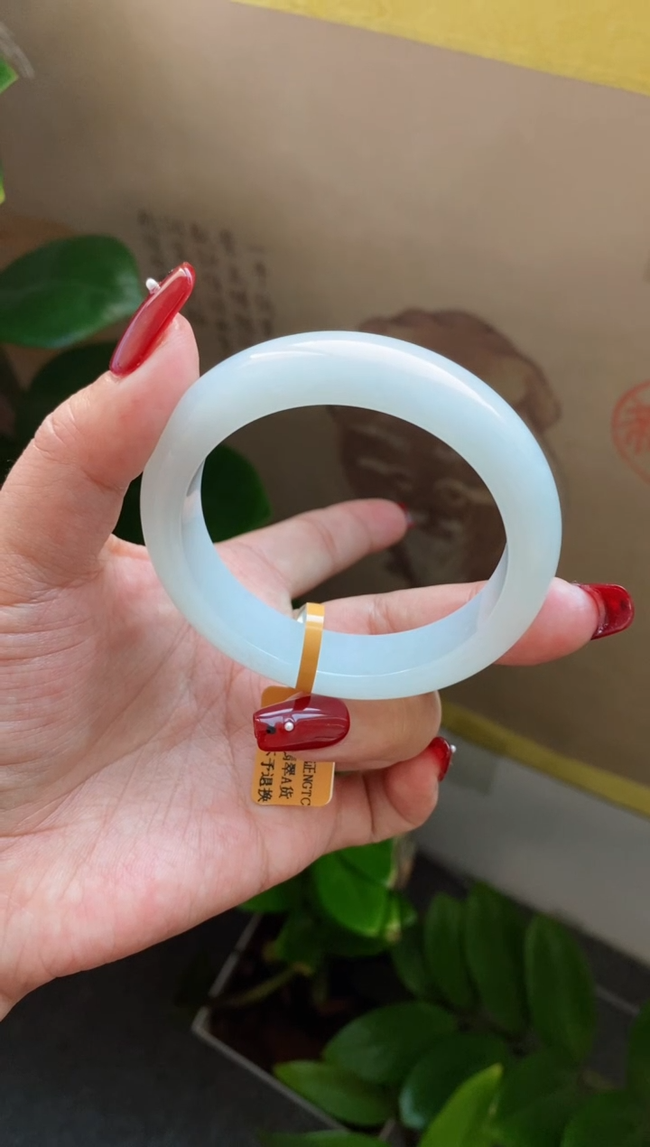 【闪购商品】翡翠手镯未镶嵌（冰胶白月光）23号