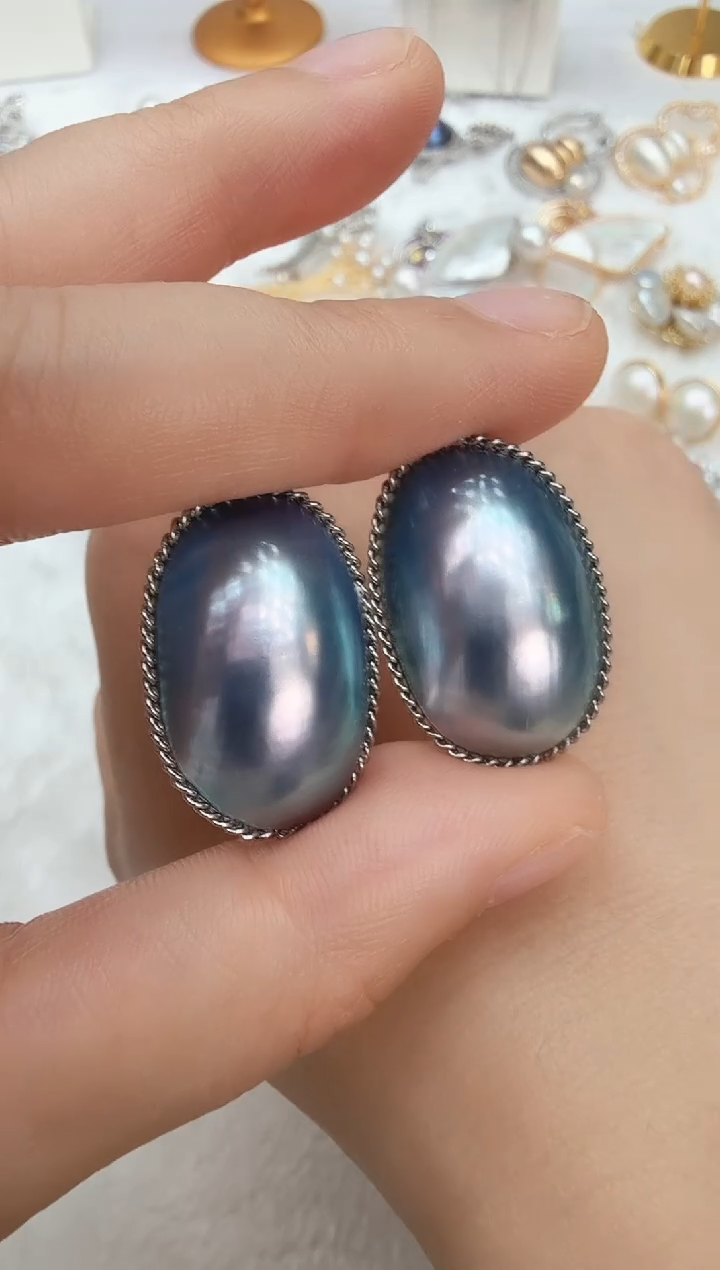 铜合金925银无蓝色澳洲马贝