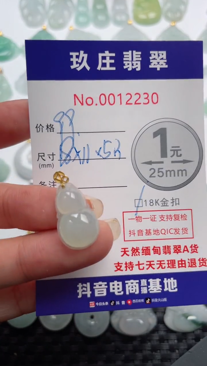 【闪购商品】翡翠颈饰18K金镶嵌天然缅甸翡翠