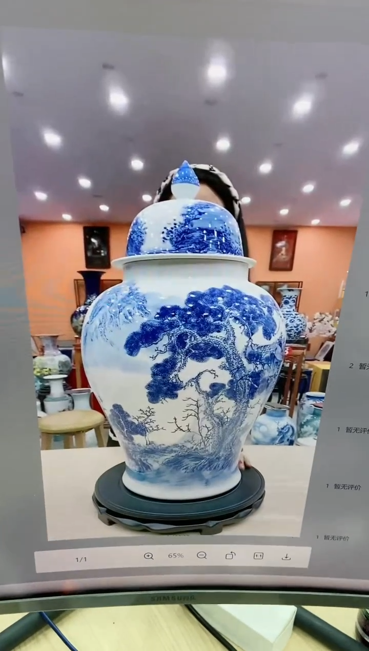 【闪购商品】摆件景德镇陶瓷方春晖老师大号将军罐