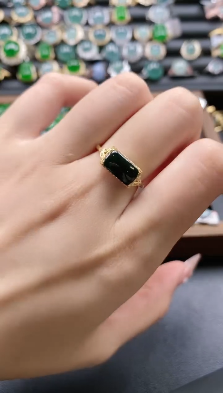 【闪购商品】翡翠戒指银S925镶嵌51511