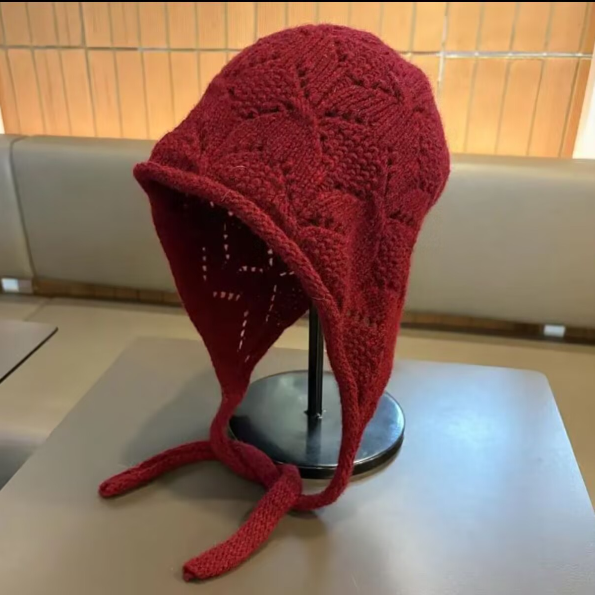 正品新款全羊毛钩花针织帽高品质巴拉克拉法帽 日系保暖堆堆帽