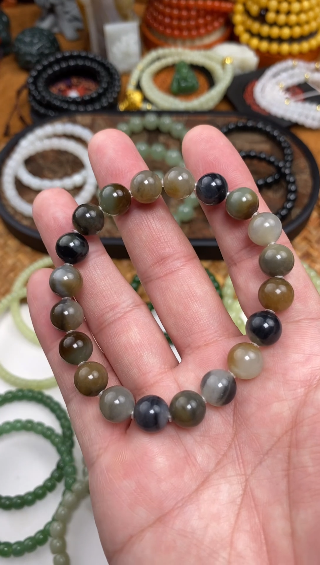 颈饰未镶嵌和田玉手串