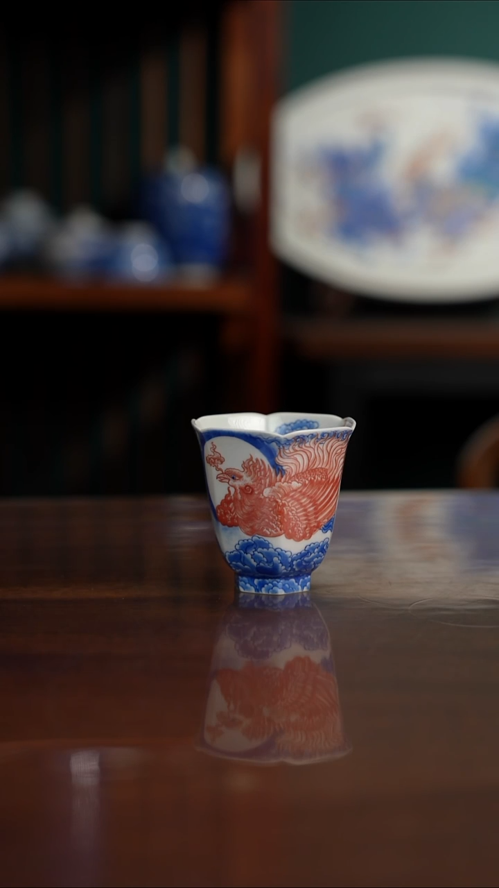 自成堂柴窑 釉里红凤