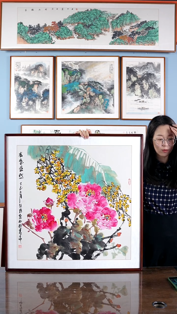 【闪购商品】国画汪琼《春意盎然》手绘带框82*82
