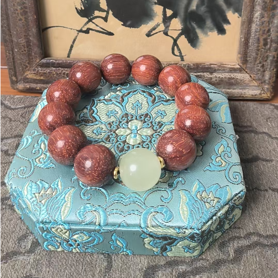 肆国风复古红花手串