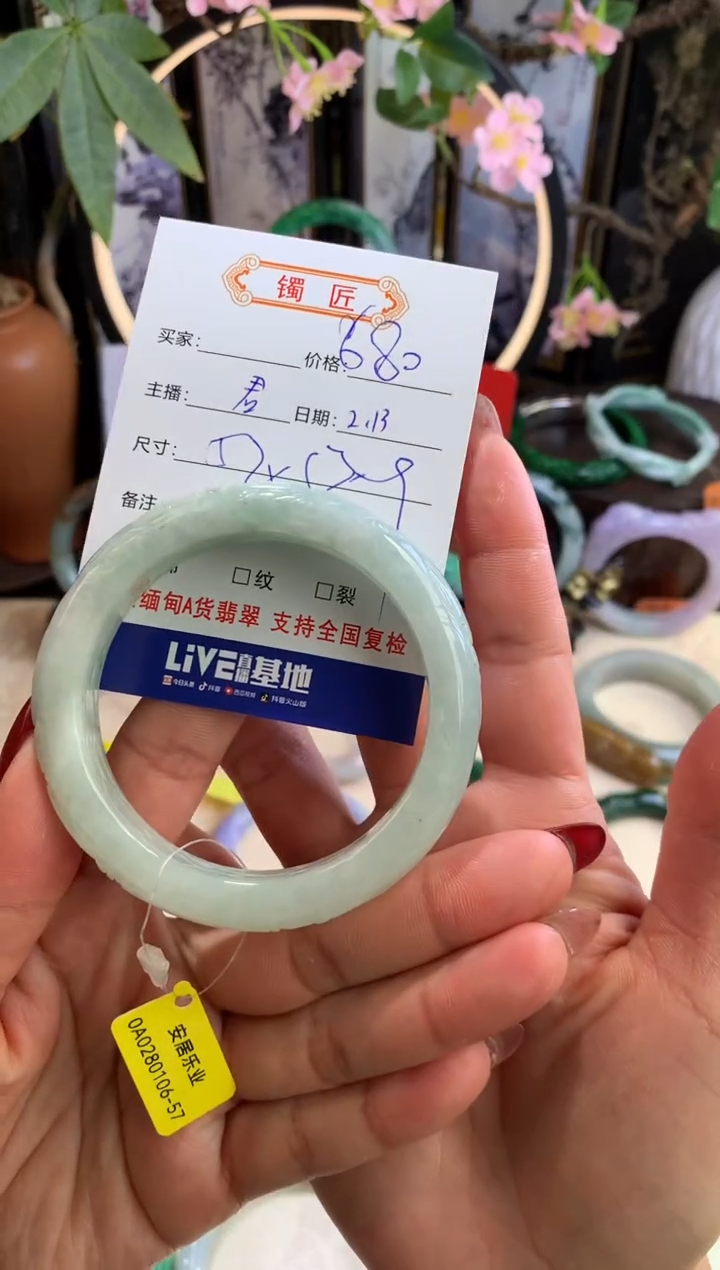 【闪购商品】翡翠手镯未镶嵌1 翡翠手镯 57