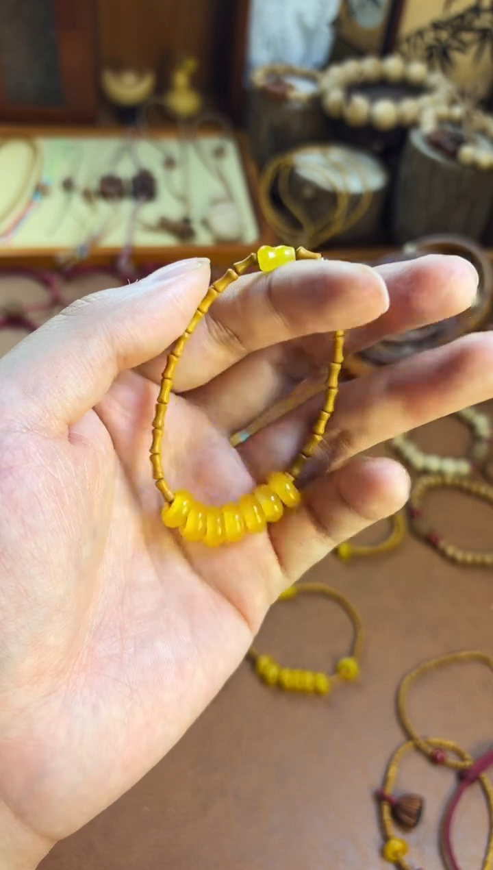 手串桃核竹节单圈七跑环