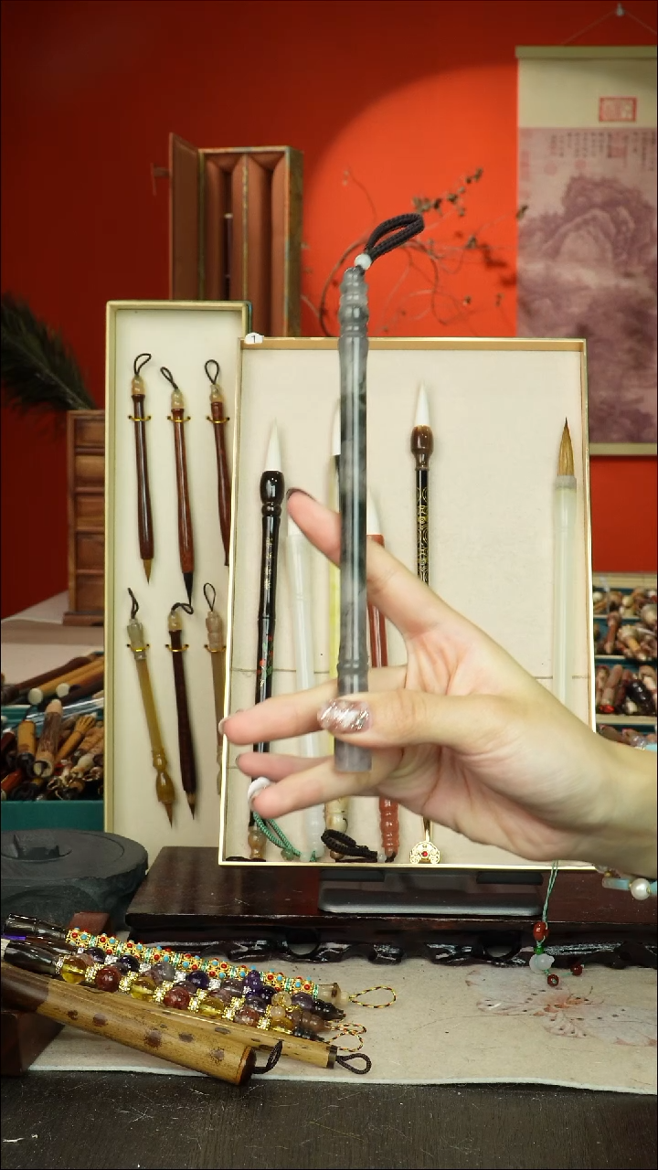 492号闪孤品高货毛笔链接 清水试笔 蘸墨不退