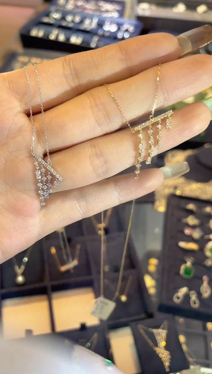 18K金镶嵌项链钻石流苏 多样性发一 JZ