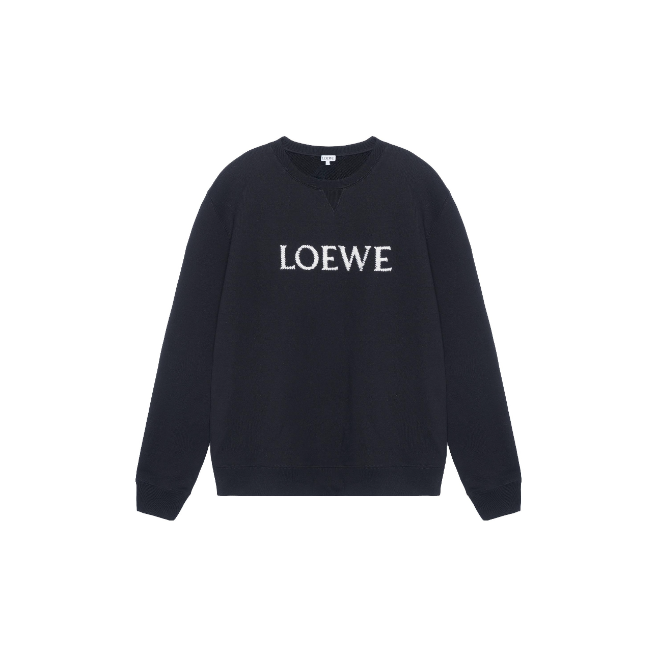 【澳门小叶子】LOEWE SS23 字母刺绣圆领套头长袖卫衣 男款 黑色