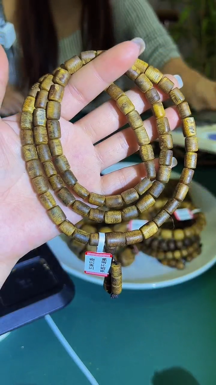 【闪购商品】沉香手串白棋板头九九沉多圈