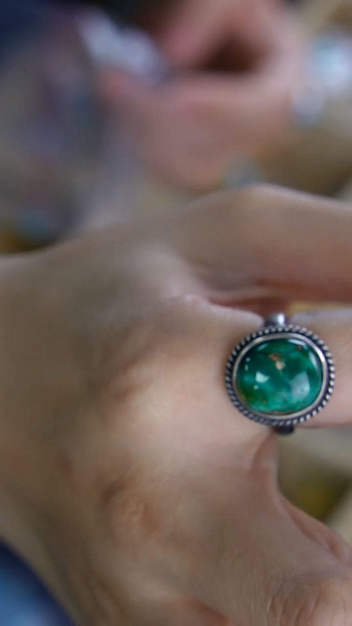 银S925镶嵌绿松石戒指【闫闫专属】XZ363WG