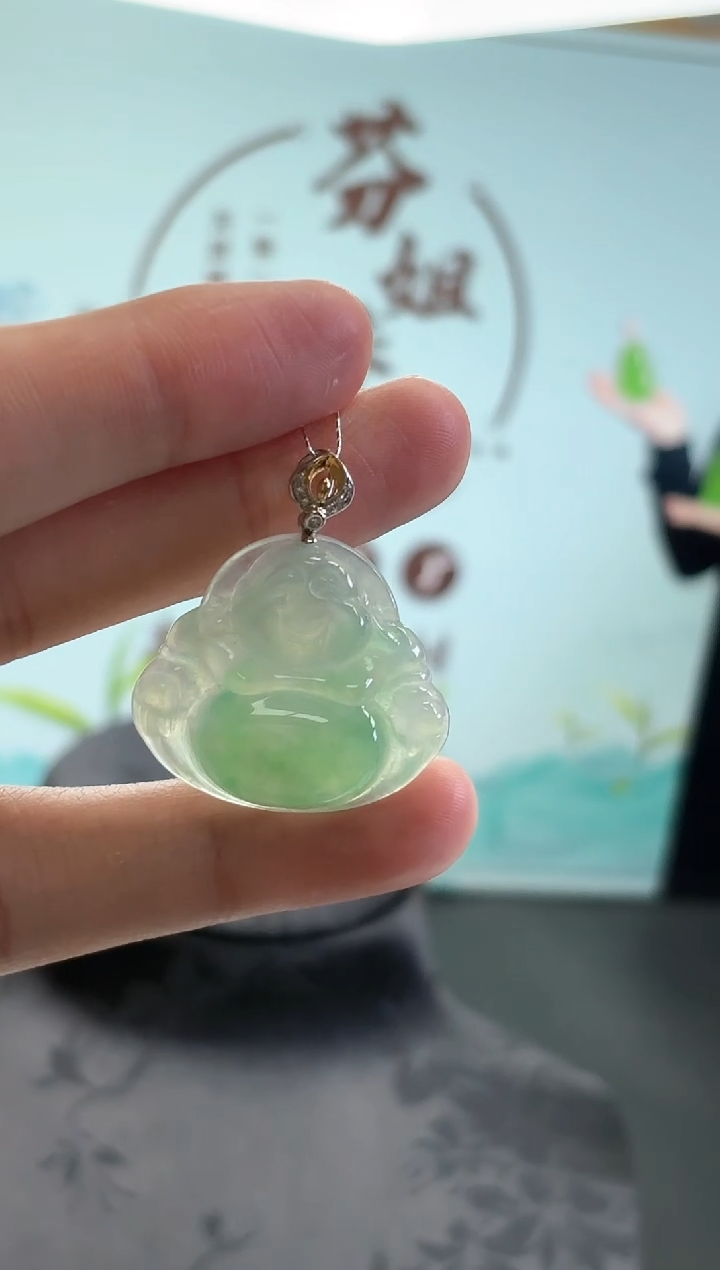 【闪购商品】翡翠颈饰18K金镶嵌佛公