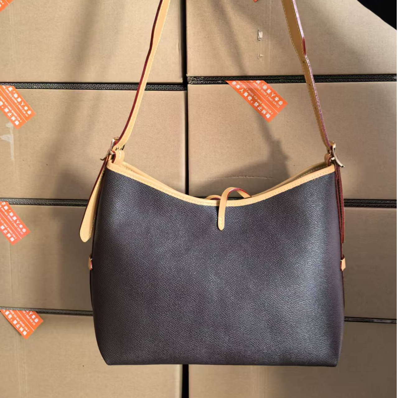 女士黑色托特包腋下单肩中号肩包时尚轻奢百搭竹节经典