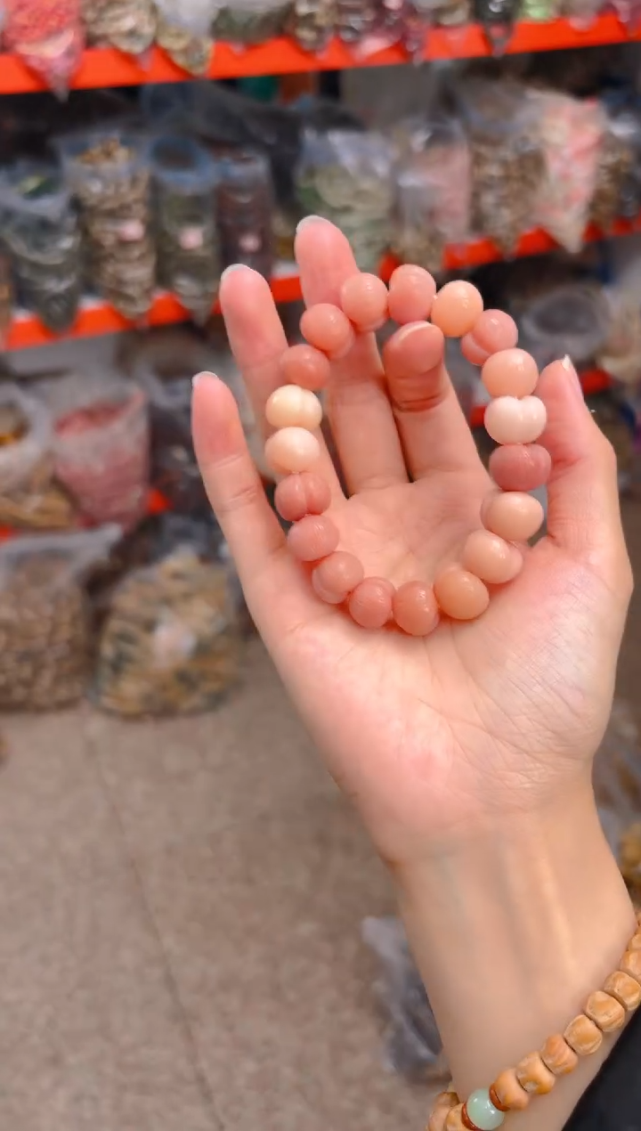 吊坠菩提根/象牙果粉色屁桃单圈