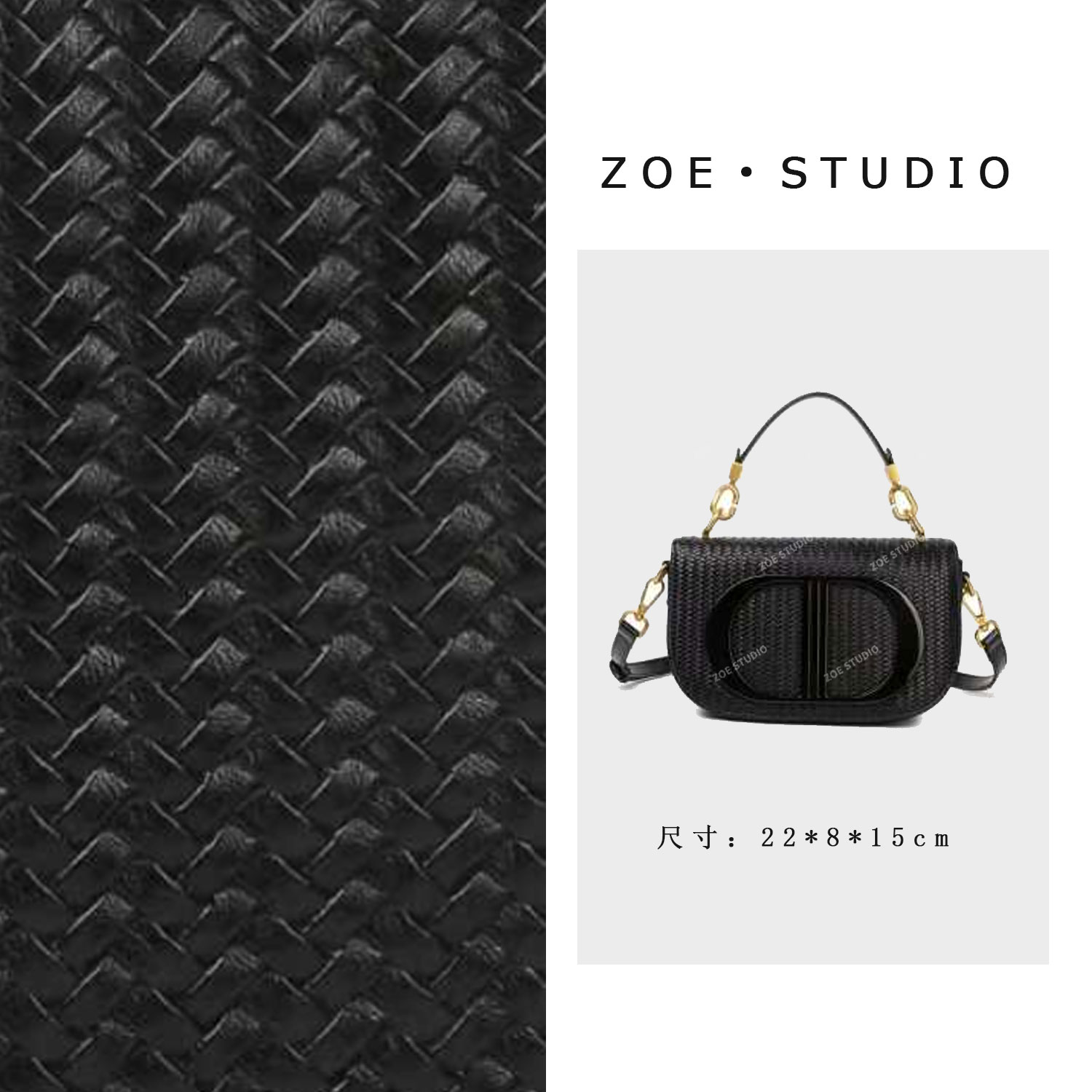 【佐伊高货】BF-66636-黑色轻奢新款小众时尚潮流时尚真皮包