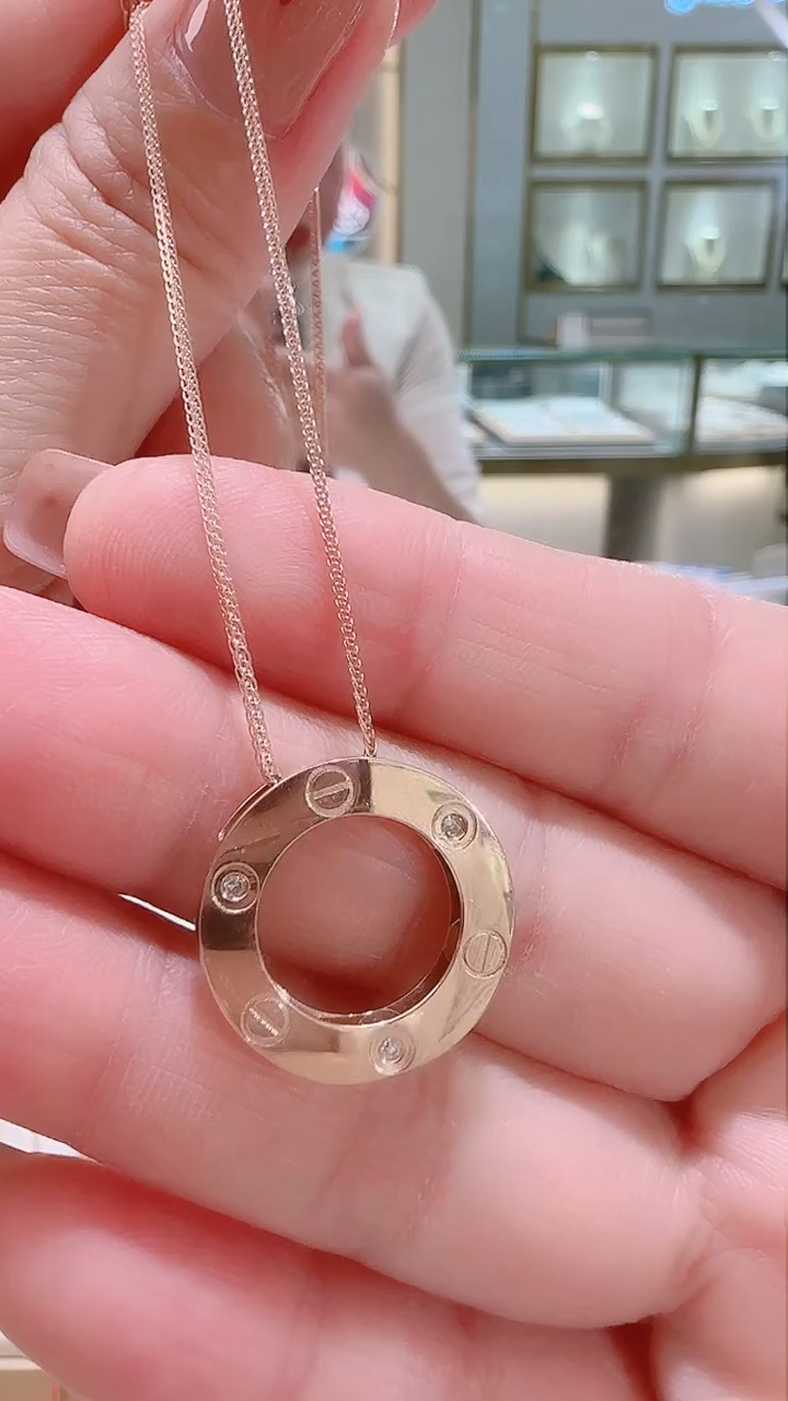 【闪购商品】钻石套链18K金镶嵌套链20mm