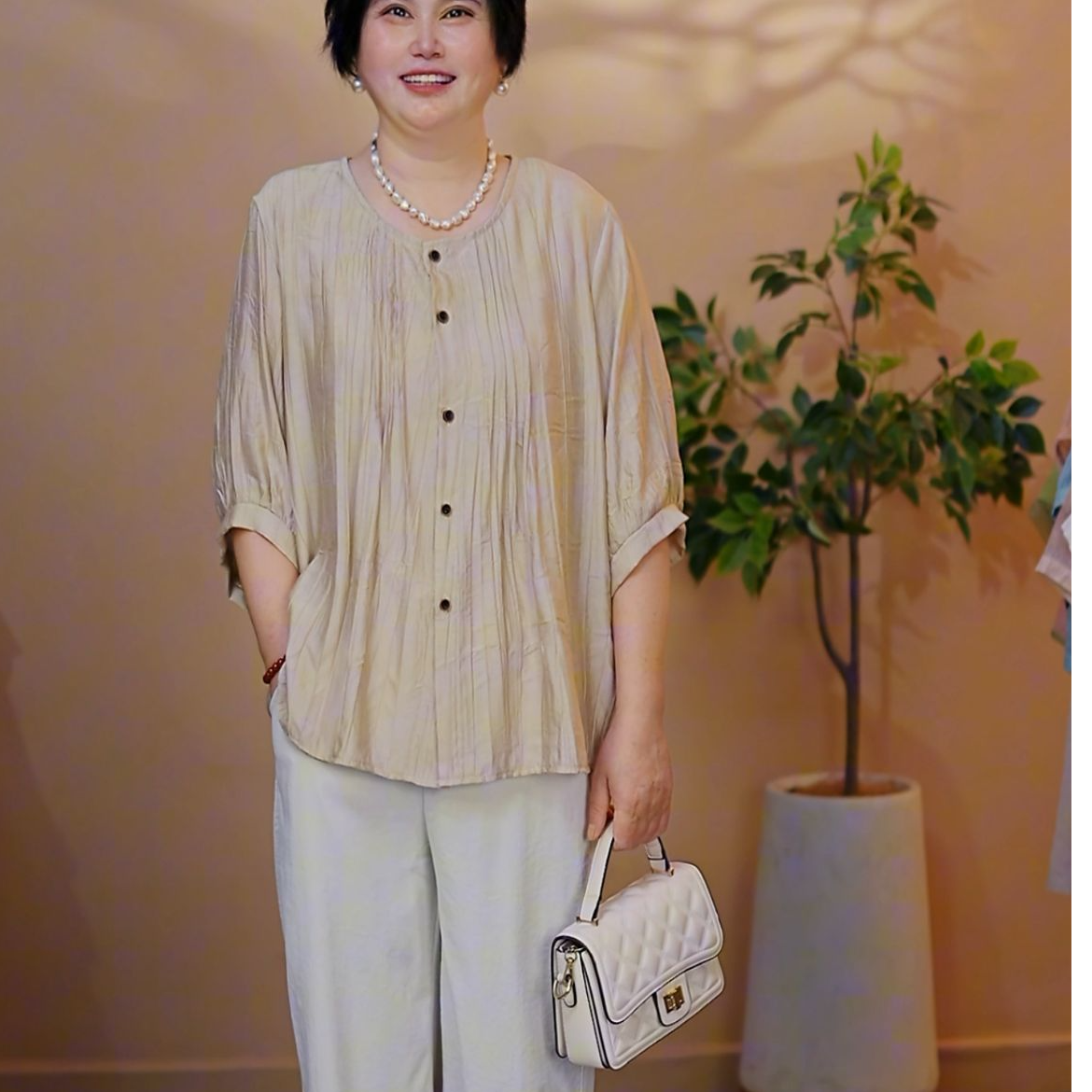 夏季新款时尚气质显瘦百搭衬衫洋气妈妈-100