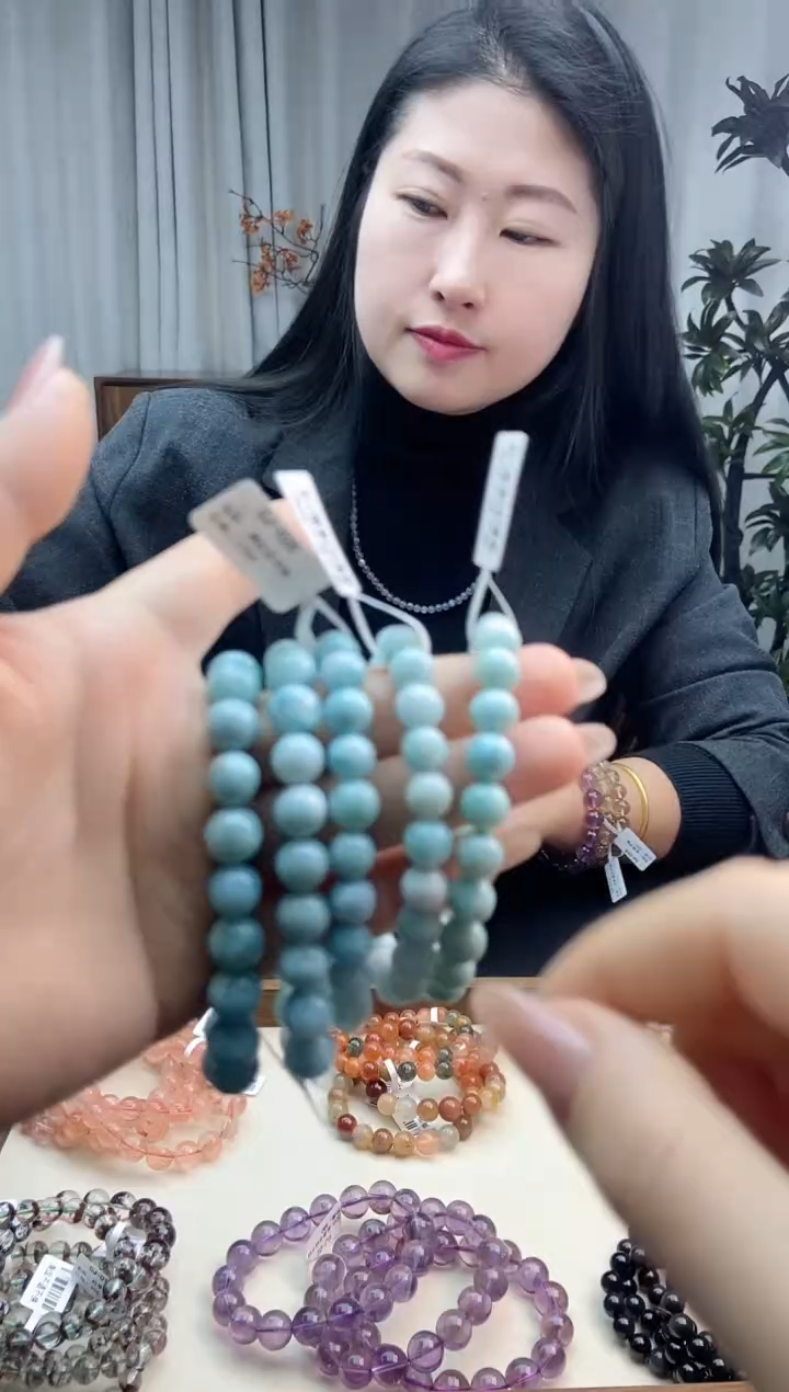 【闪购商品】针钠钙石手链未镶嵌海纹石手链8-9mm【多样性发其一】