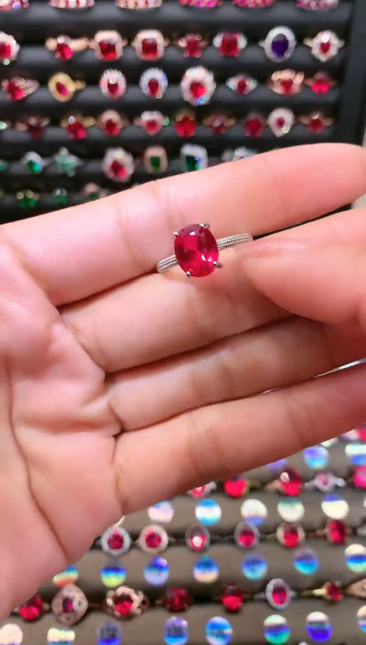【闪购商品】红宝石戒指银S925镶嵌810