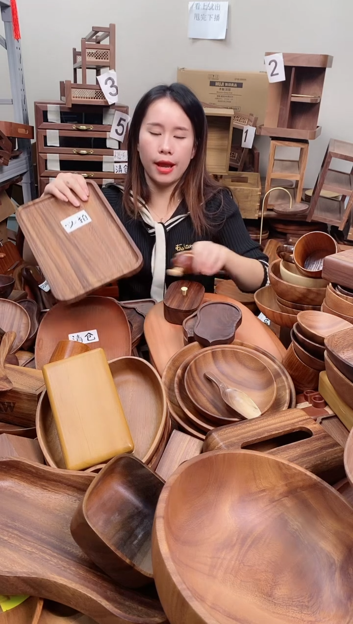 木 南美胡桃木带手抓槽托盘30*20*2cm 