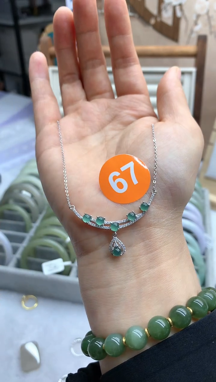 【闪购商品】翡翠颈饰银S925镶嵌吊坠3
