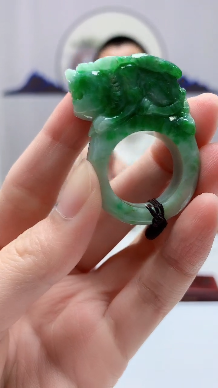 【闪购商品】定制翡翠未镶嵌4812zm-毛货挂件扳指104