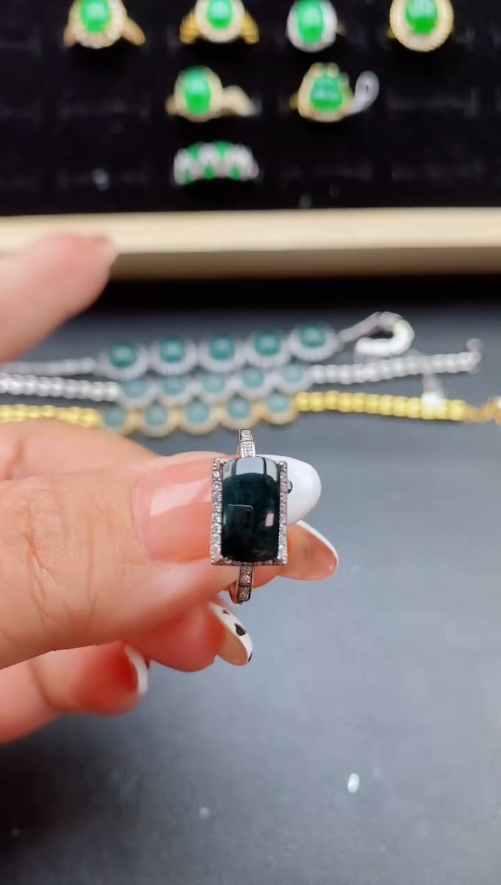 【闪购商品】翡翠戒指银S925镶嵌321321