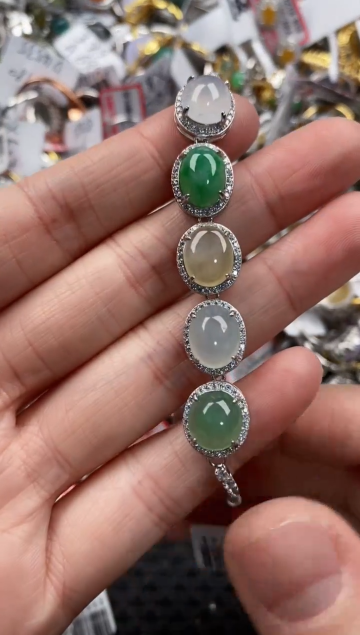 银S925镶嵌戒指翡翠777      10