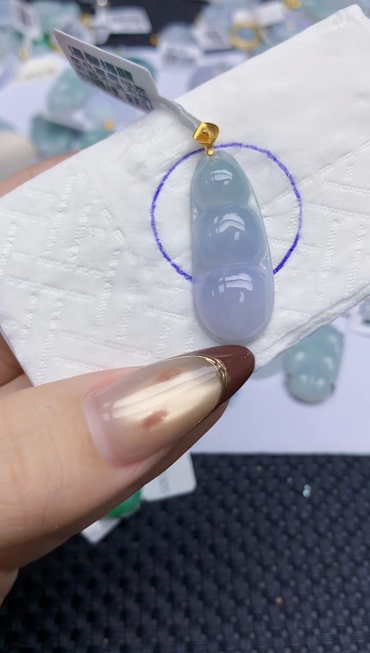 颈饰18K金镶嵌翡翠152   天然翡翠A货  百元以上9米证书费自理