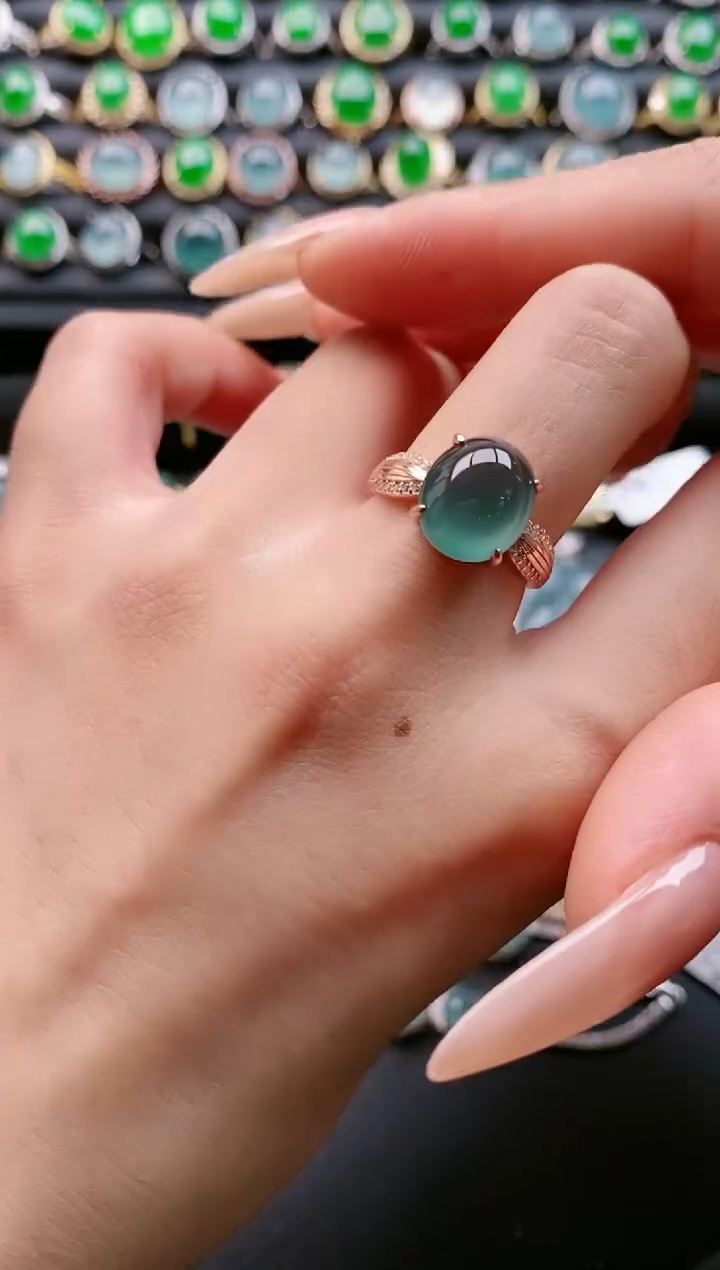 【闪购商品】翡翠戒指银S925镶嵌111111
