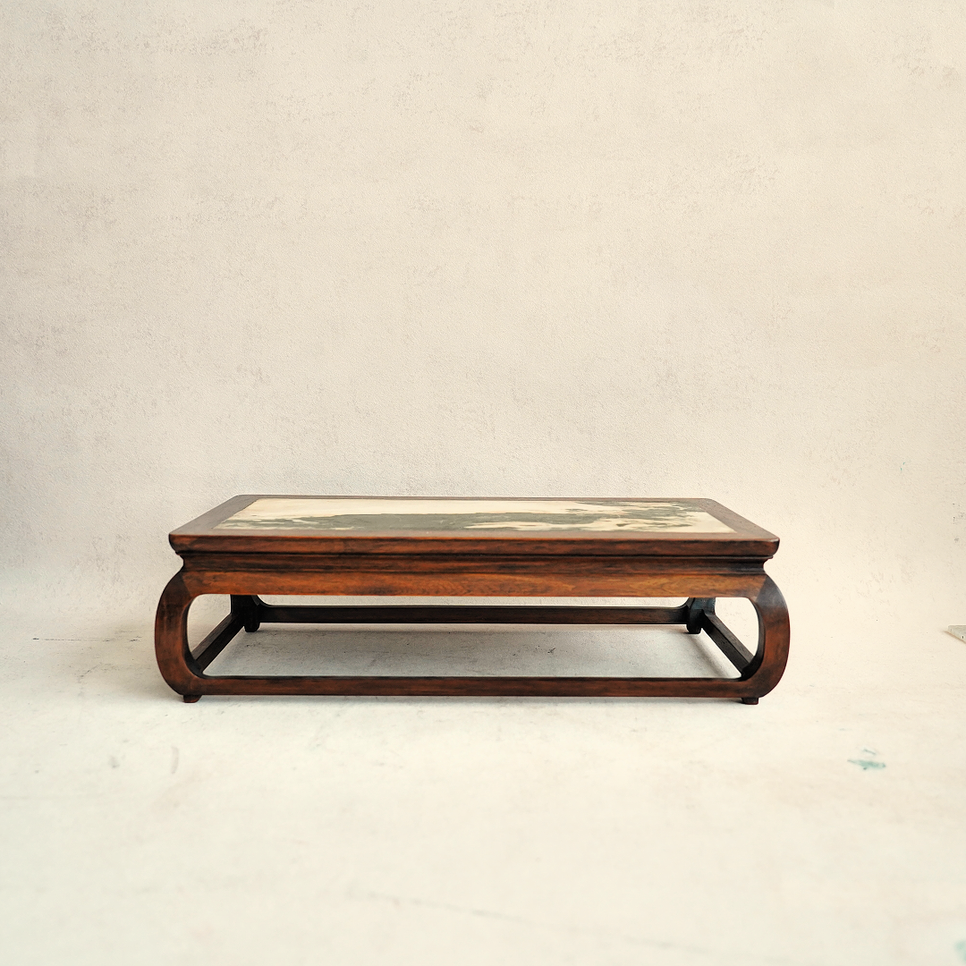 文华开物第69期拍品 11 清 黄花梨嵌云石案几