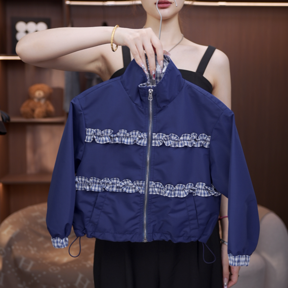 【有木】秋季新品女童冲锋衣设计款休闲复古拉链百搭外套