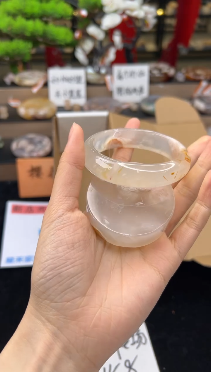 【闪购商品】石英质玉未镶嵌手镯56圈口（赠送镯心）33507