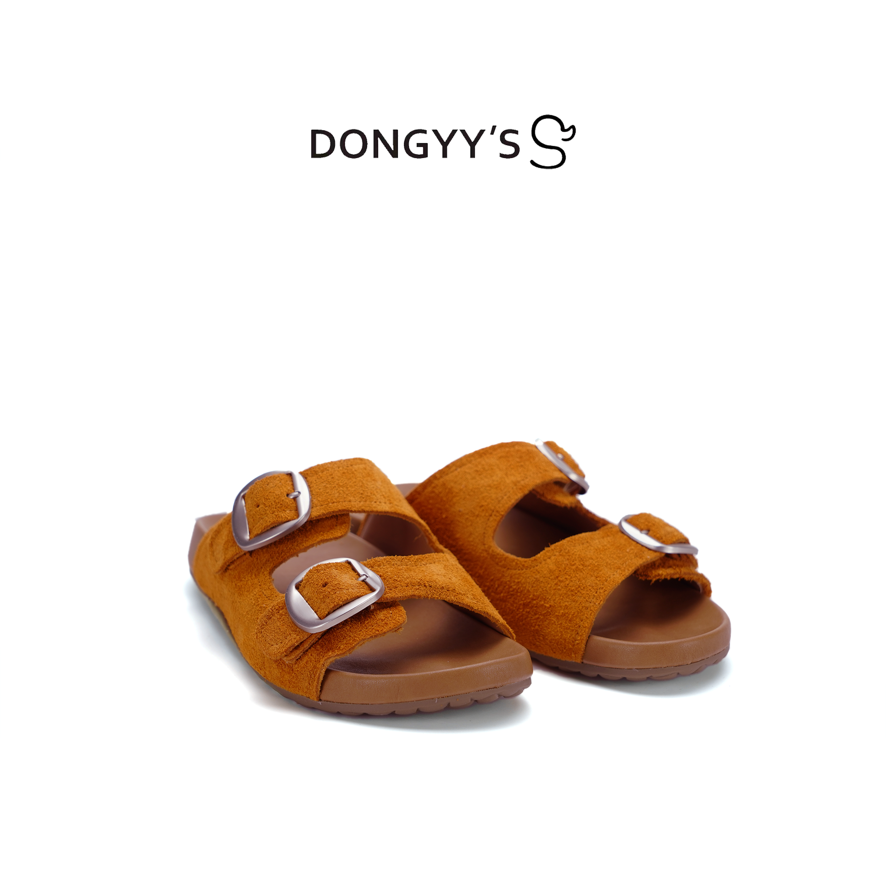 Dongyy's2025年新款夏季橙色休闲舒适勃肯半拖小众复古懒人拖