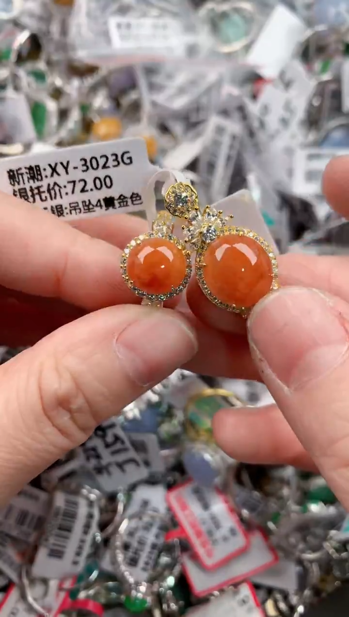 银S925镶嵌戒指翡翠16       2