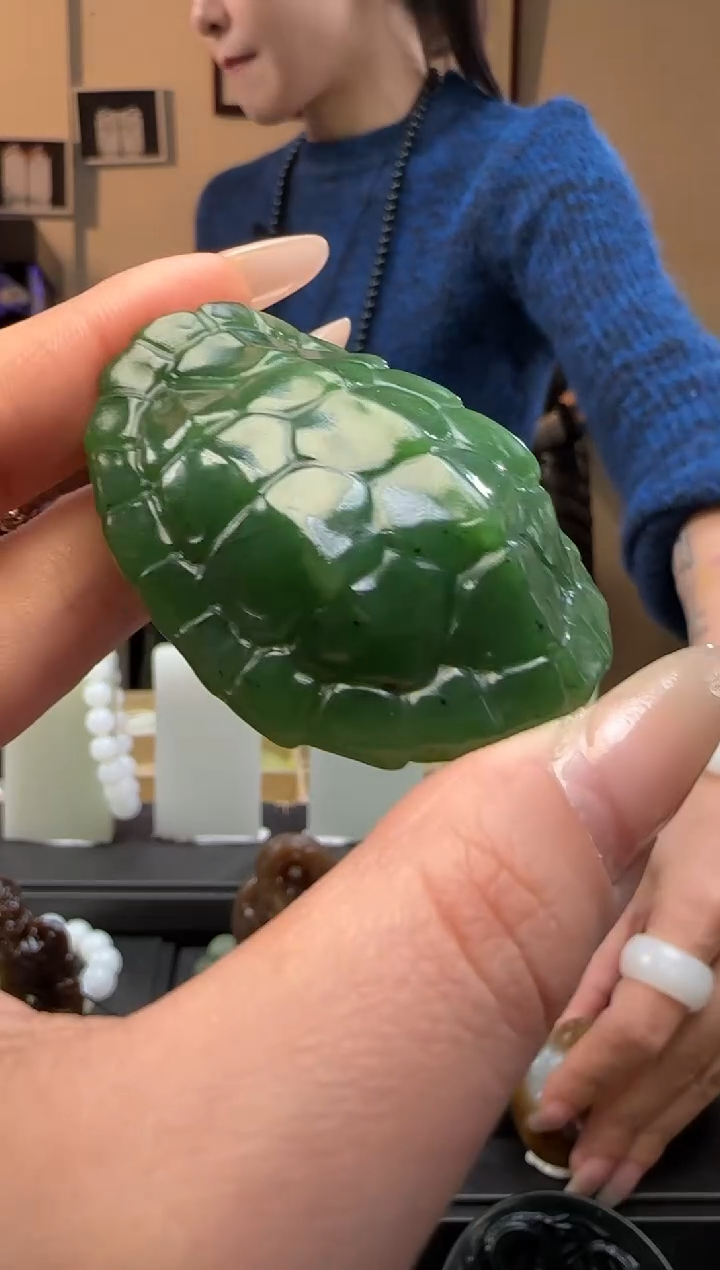 【闪购商品】和田玉碧玉富甲天下未镶嵌手把件