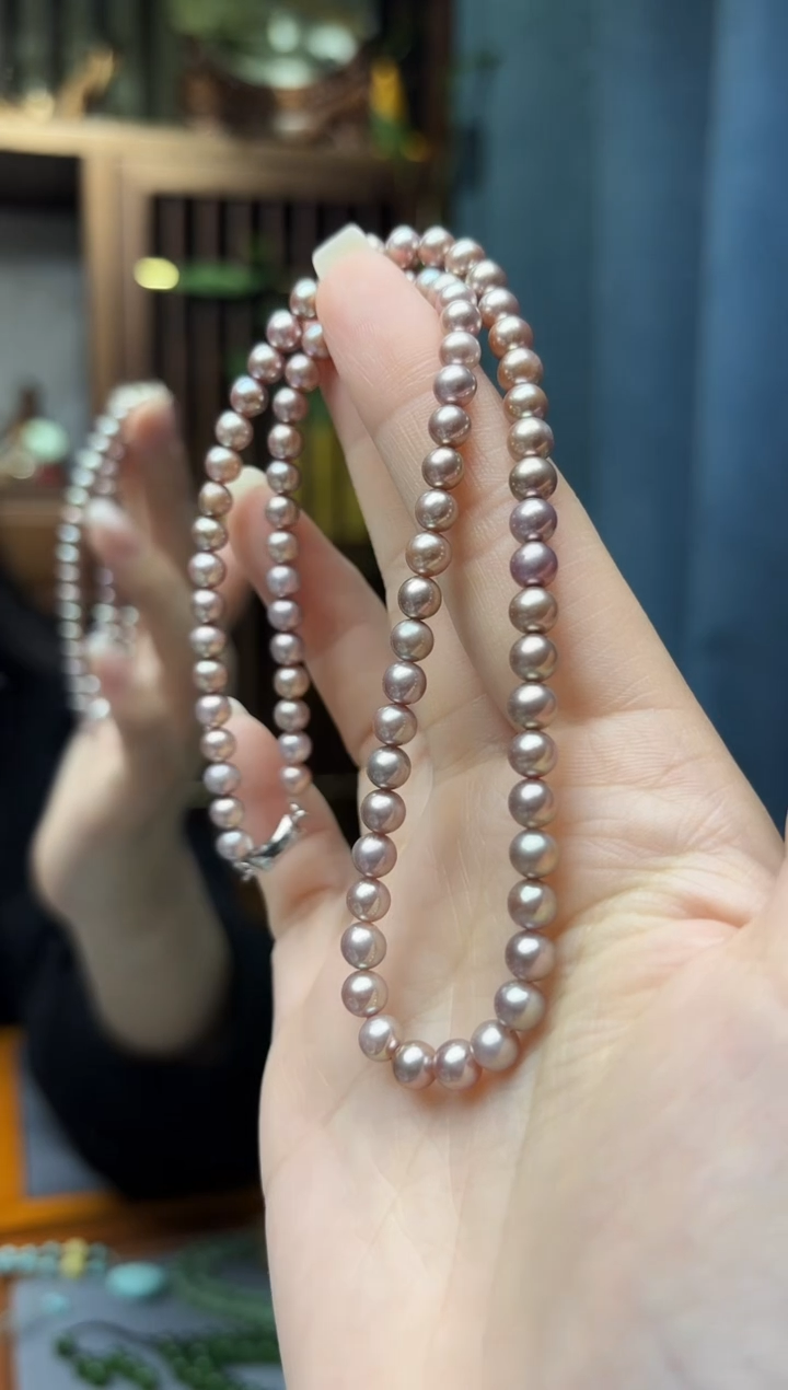 银S925镶嵌颈饰淡水珍珠s925银珍珠项链ZD