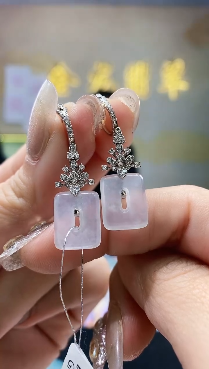 【闪购商品】翡翠耳饰18K金镶嵌