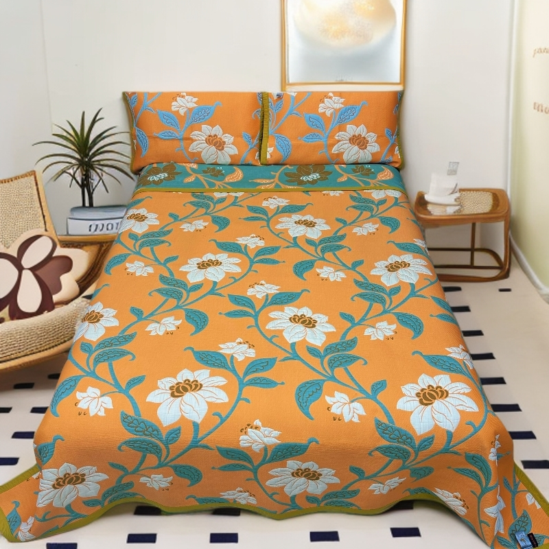 轻奢天丝四季毯床盖--依恋花230*250 -2