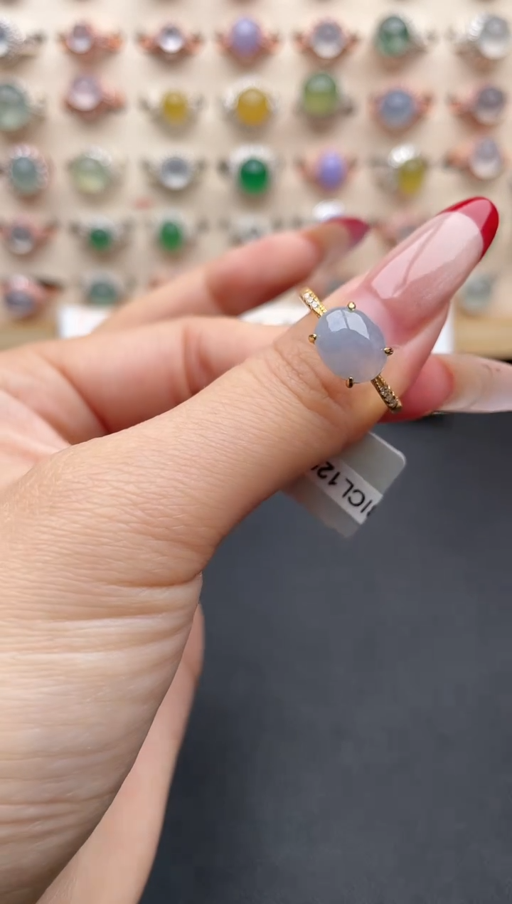 【闪购商品】翡翠戒指银S925镶嵌一物一证一礼盒