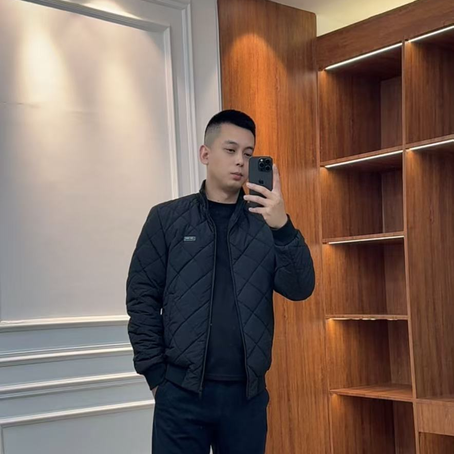 TUYA 男士秋冬款外套休闲时尚菱形格设计修身版型潮流名橘店-8801