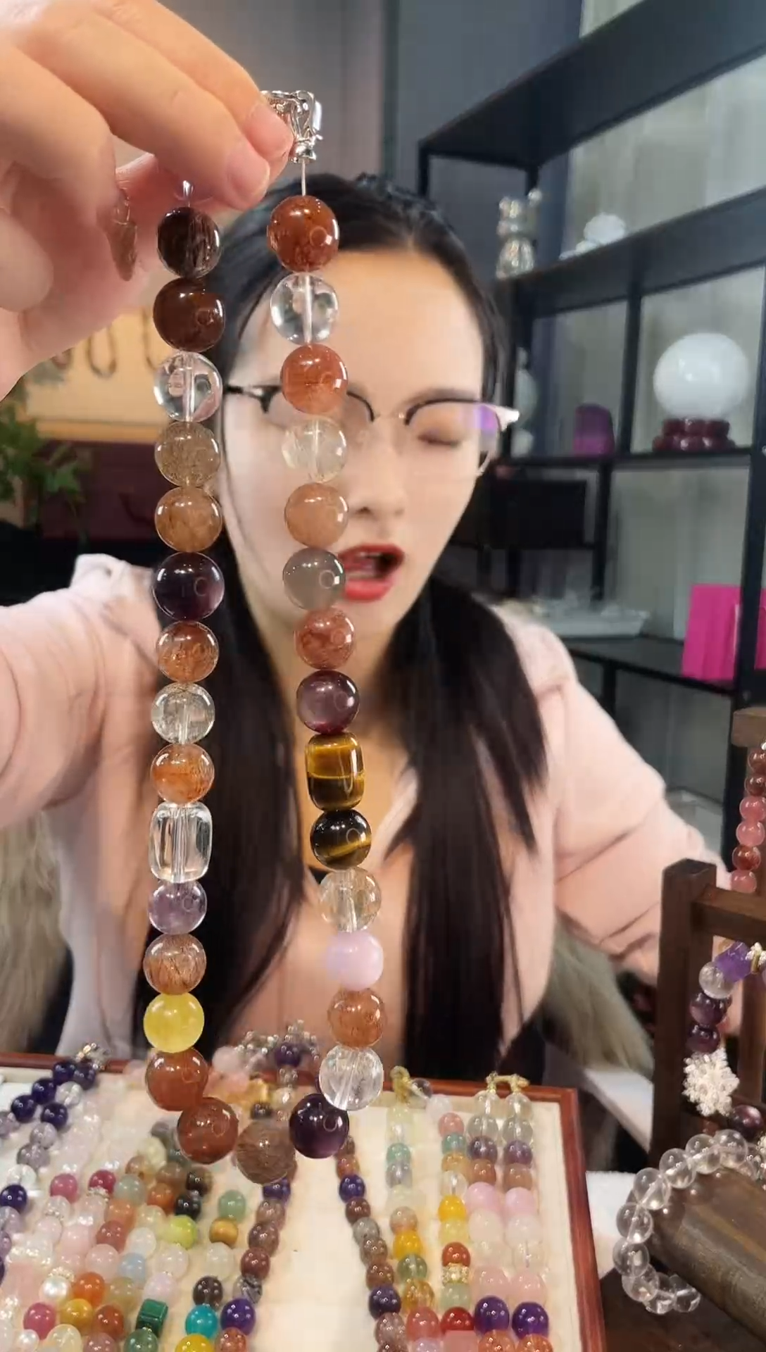 项链未镶嵌水晶超七大点位多宝项链