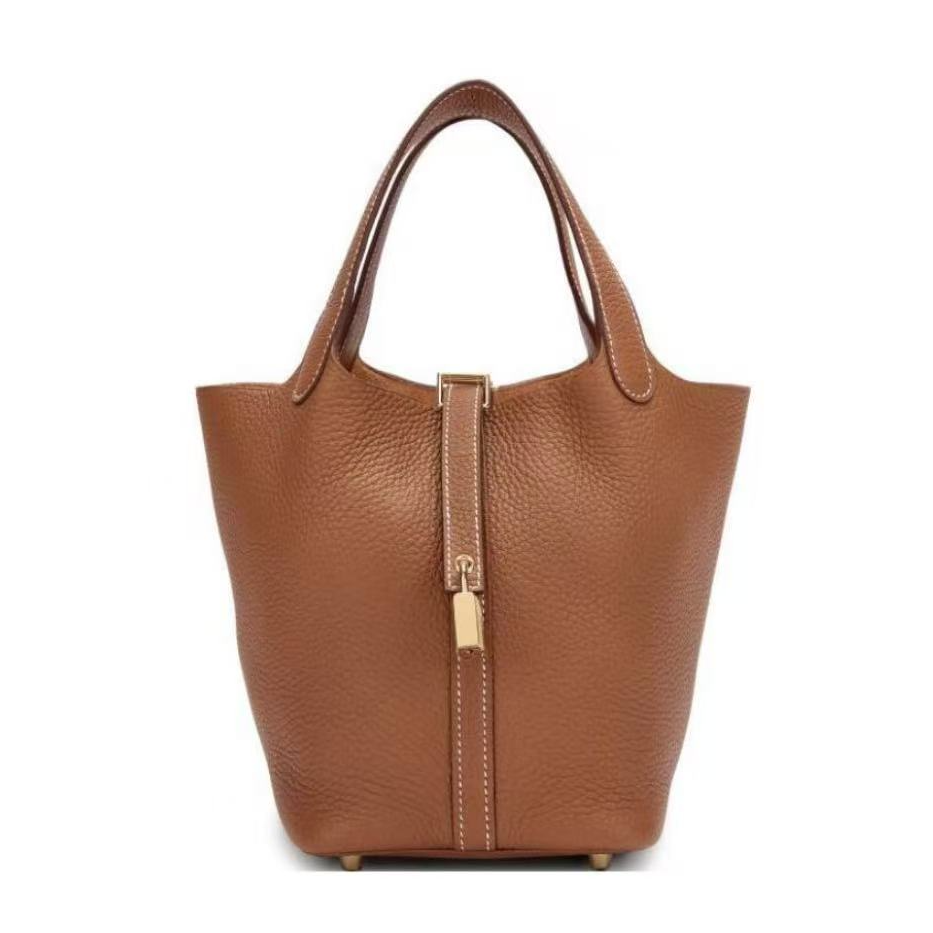 全新未使用 Hermes/爱马仕 金棕菜篮子18