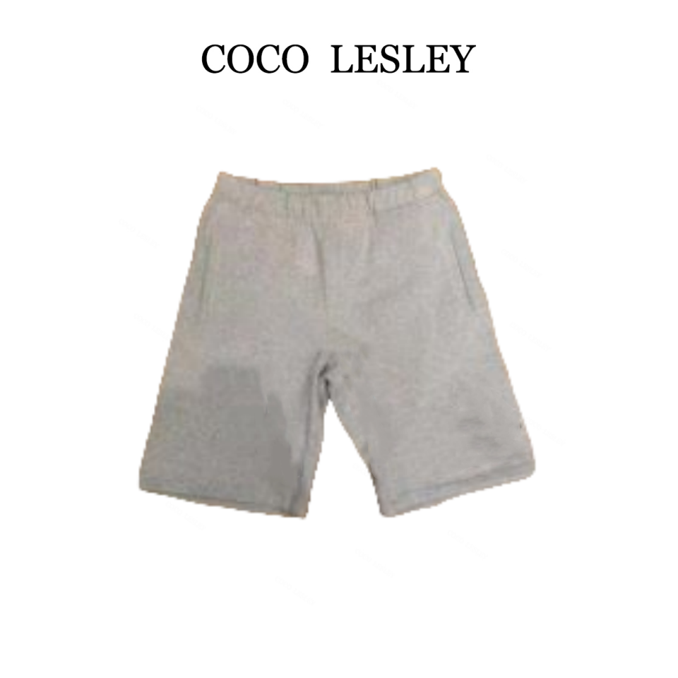 COCO LESLEY简约高腰街头纯色百搭时尚直筒休闲短裤3038