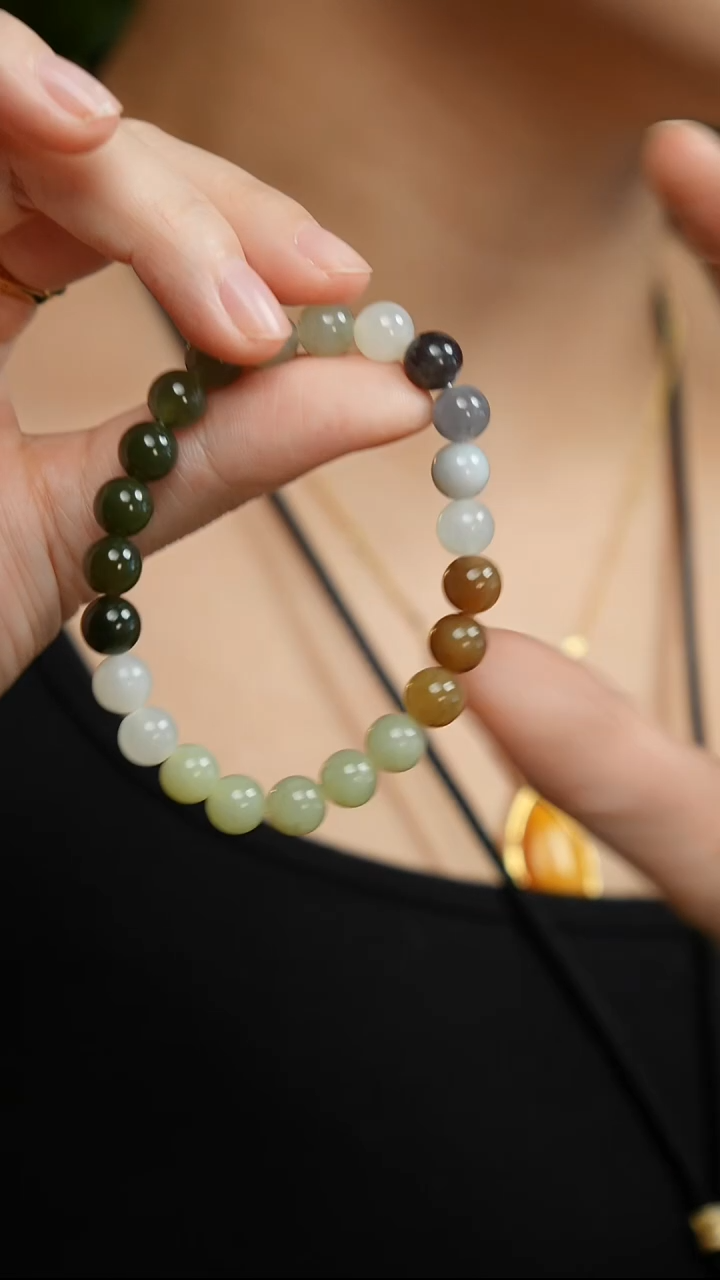 未镶嵌手串和田玉多宝