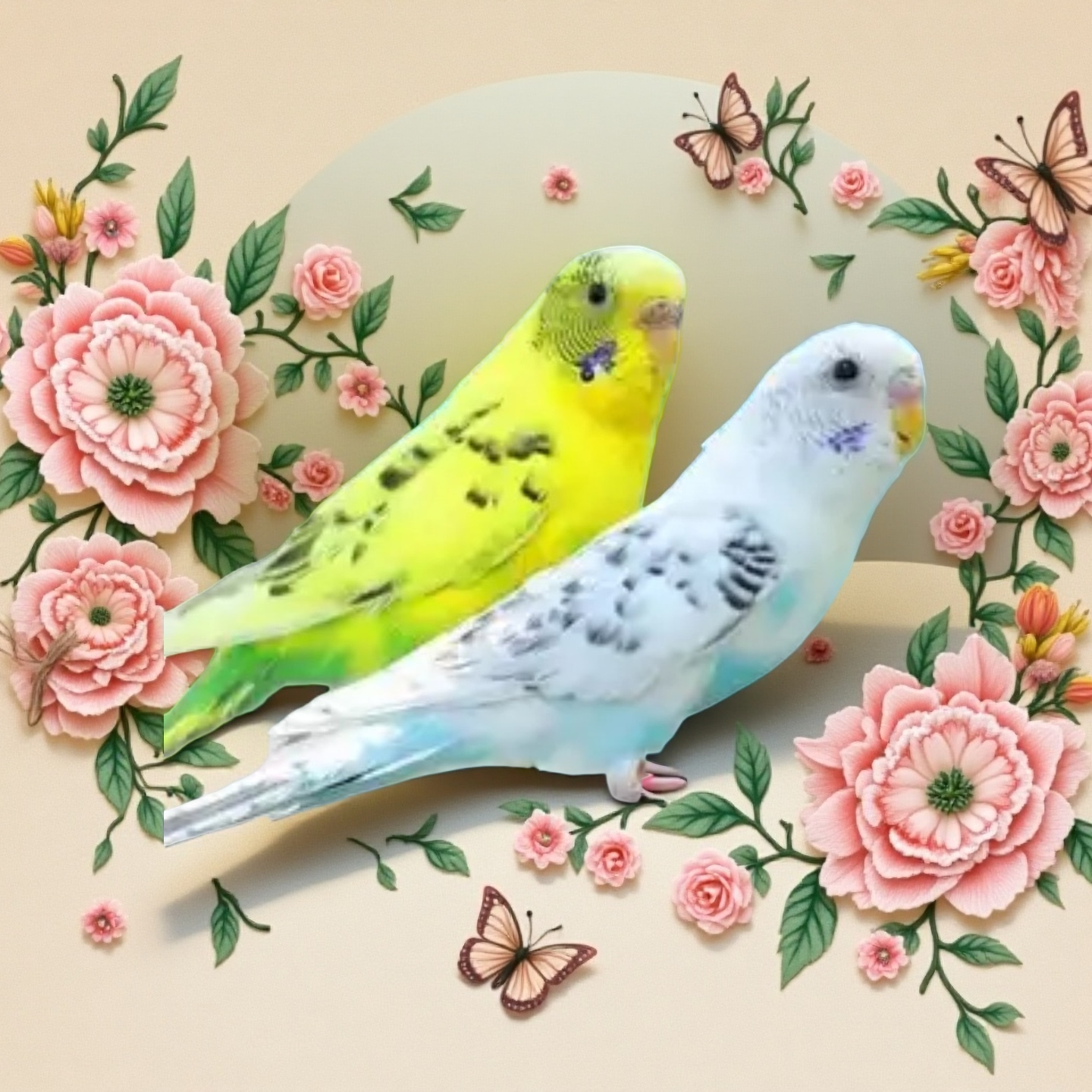 4只云斑虎皮鹦鹉活鸟手养宠物鸟可教说话适合家养